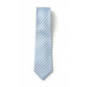 Countess Mara Necktie Men's Size XL 64" Light Blue Striped 100% Silk Classic Tie